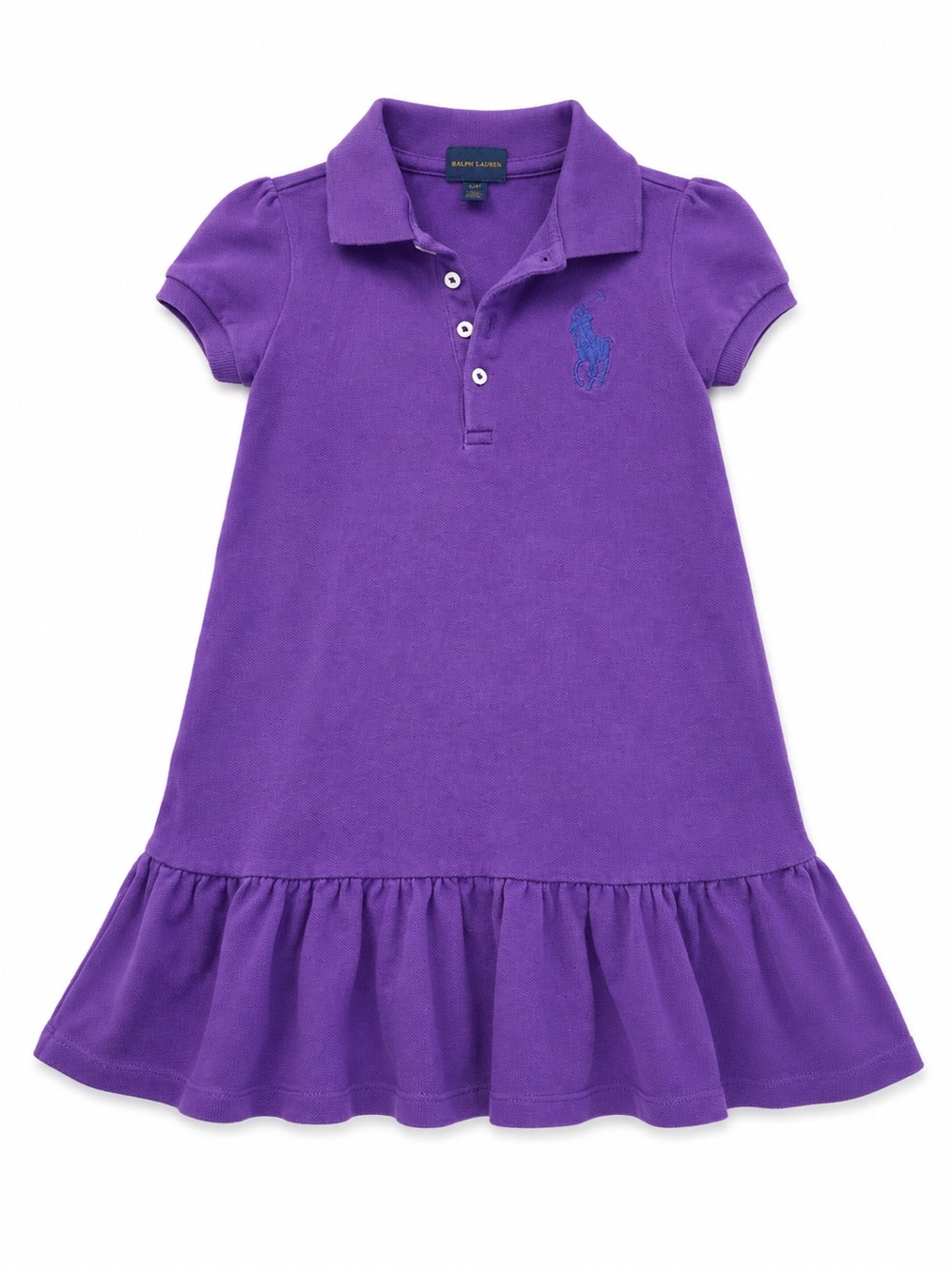 Polo by Ralph Lauren Purple Polo Ruffle-Hem Dress for Kids